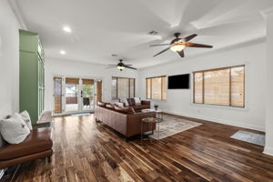 Spacious Living Room with Built in cubbies.