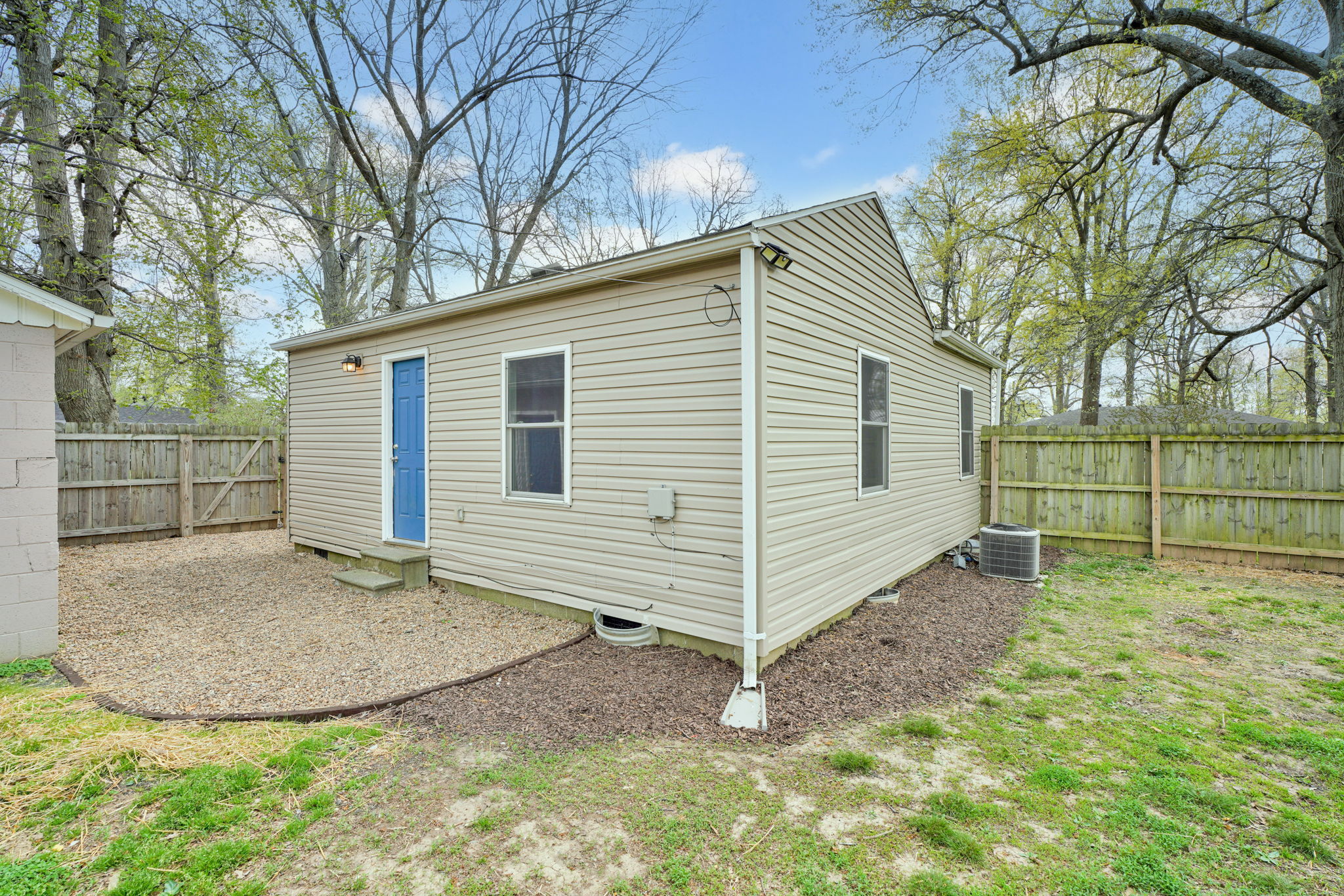 Convenient Patio and Fresh Mulch