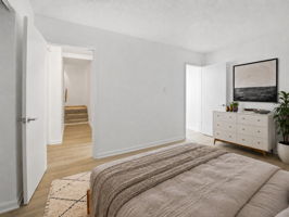 Lower level room opens to hallway and bathroom