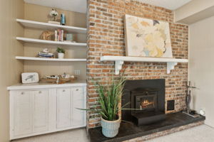 ... and an impressive wood-burning fireplace ...