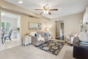 The family room connects to the eat-in kitchen ...