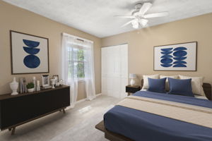All guest bedrooms are generous in size. (Virtually staged.)
