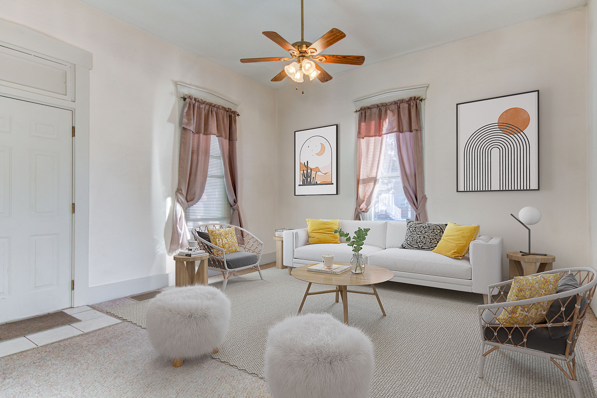 Digitally Staged Living Room