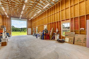 Workshop with large roll up doors on either end