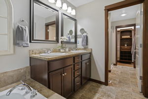 Ensuite boasts a separate water closet area with shower and custom walk in closet, perfect for privacy and separation in the master bathroom!