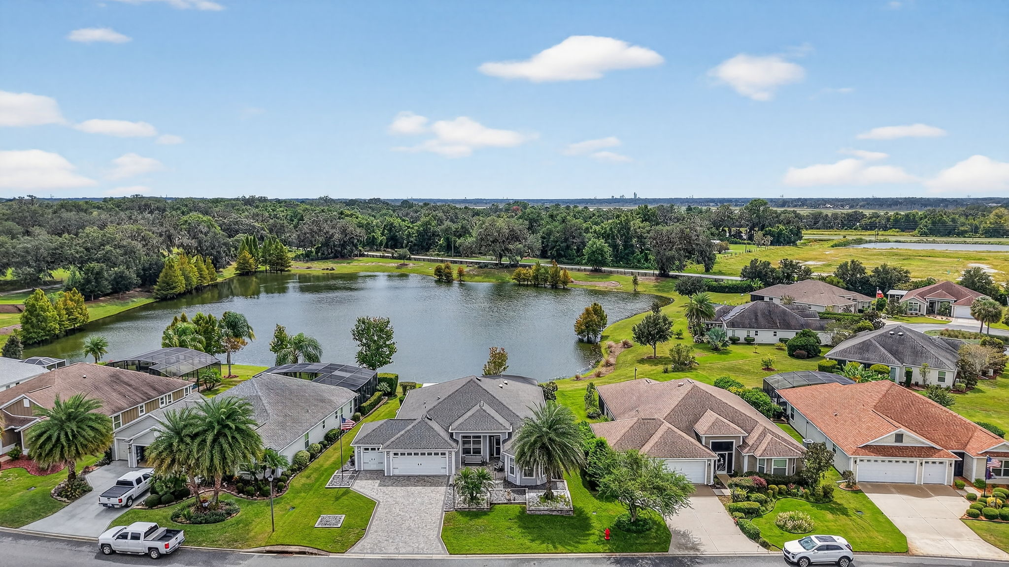 Aerial Front Elevation with Fabulous Water Views!