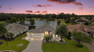 Twilight Front Elevation with Fabulous Water Views!