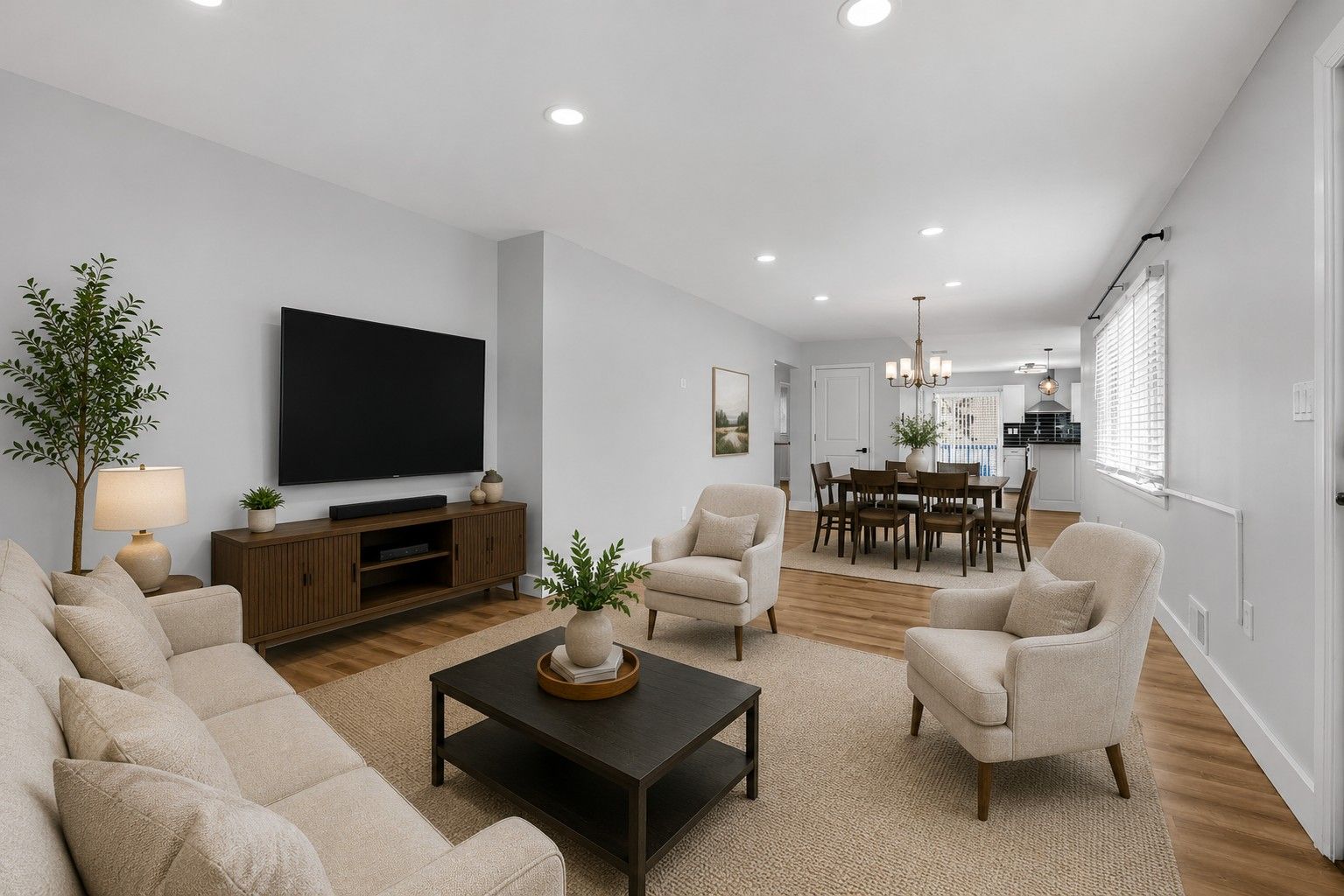 Living room/Dining room Virtually Staged