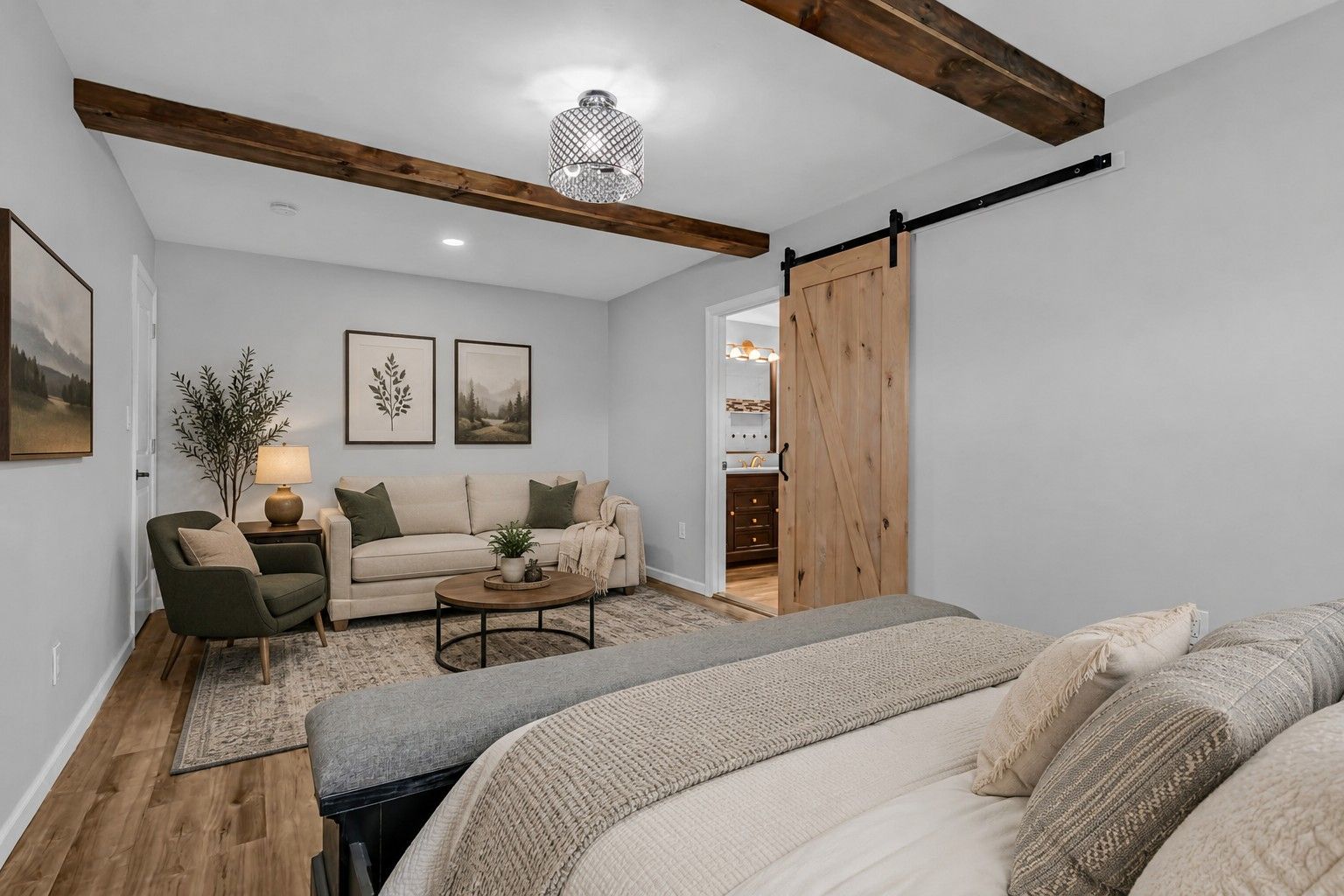 Primary bedroom virtually staged