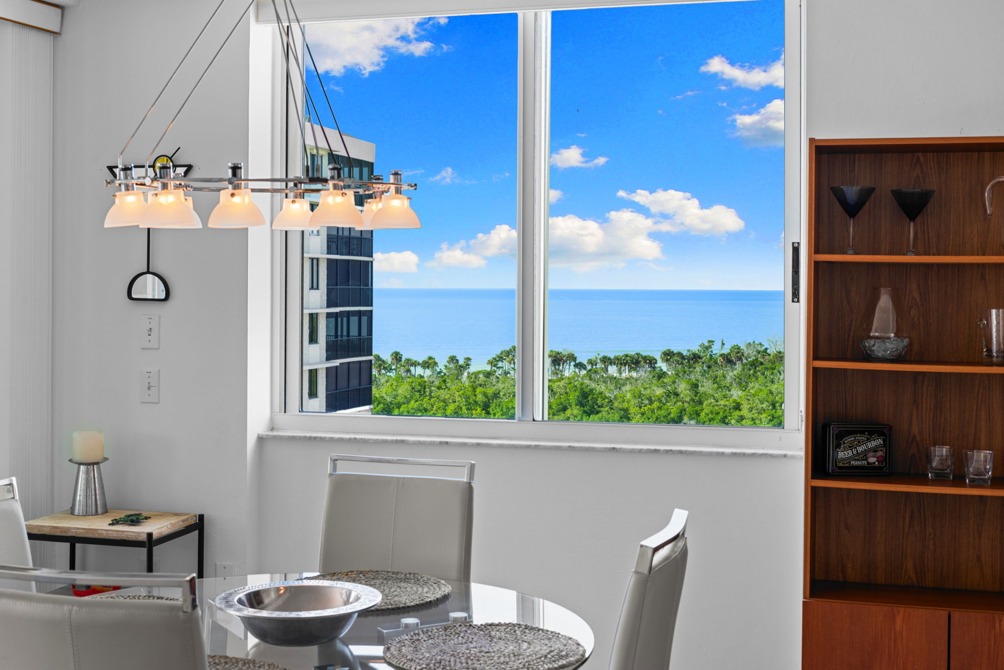 Enjoy meals with calming water views