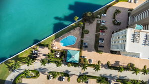 Resort-style pool overlooking the bay — perfect for relaxed afternoons