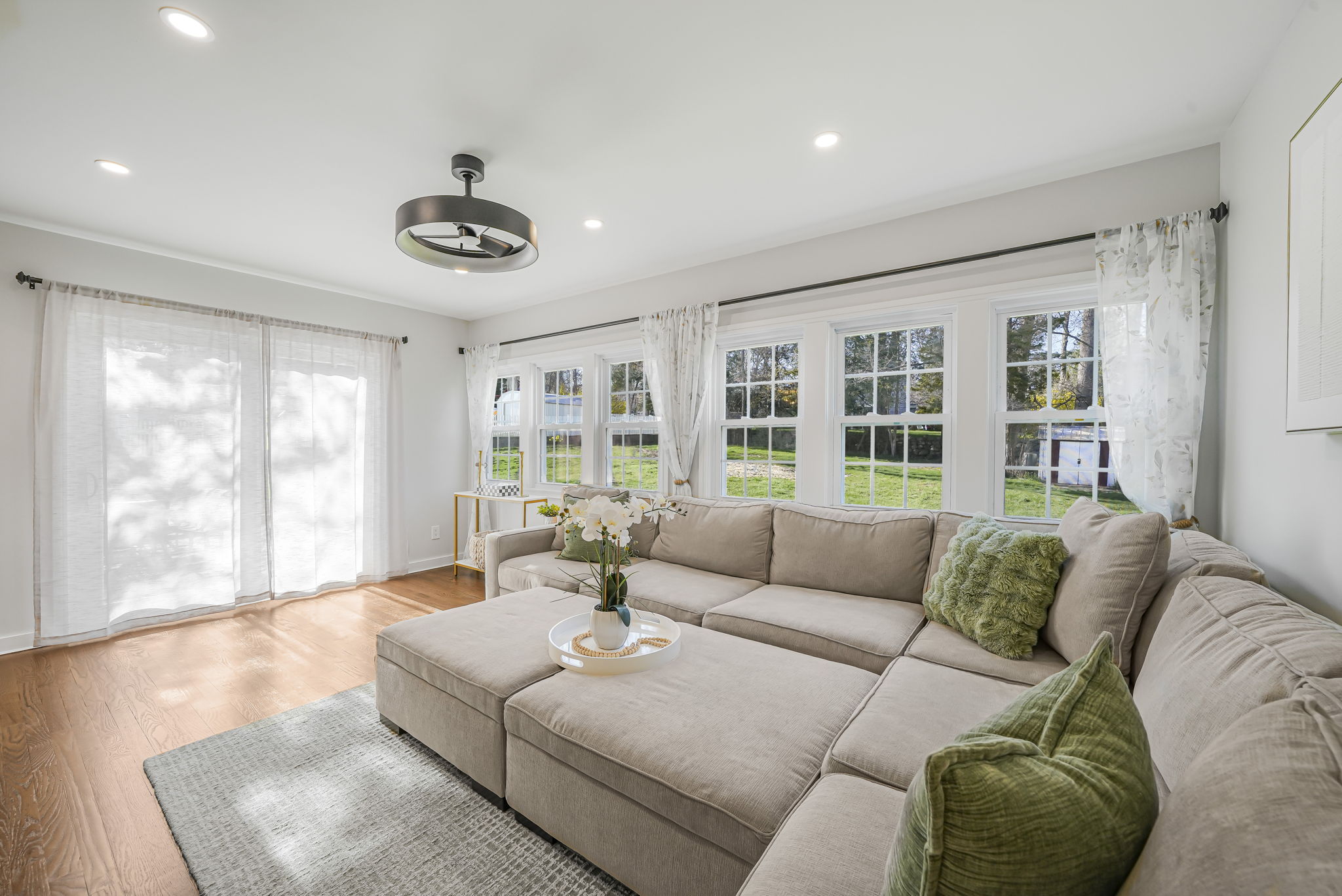 Family Room/Sunroom with Electric Fireplace