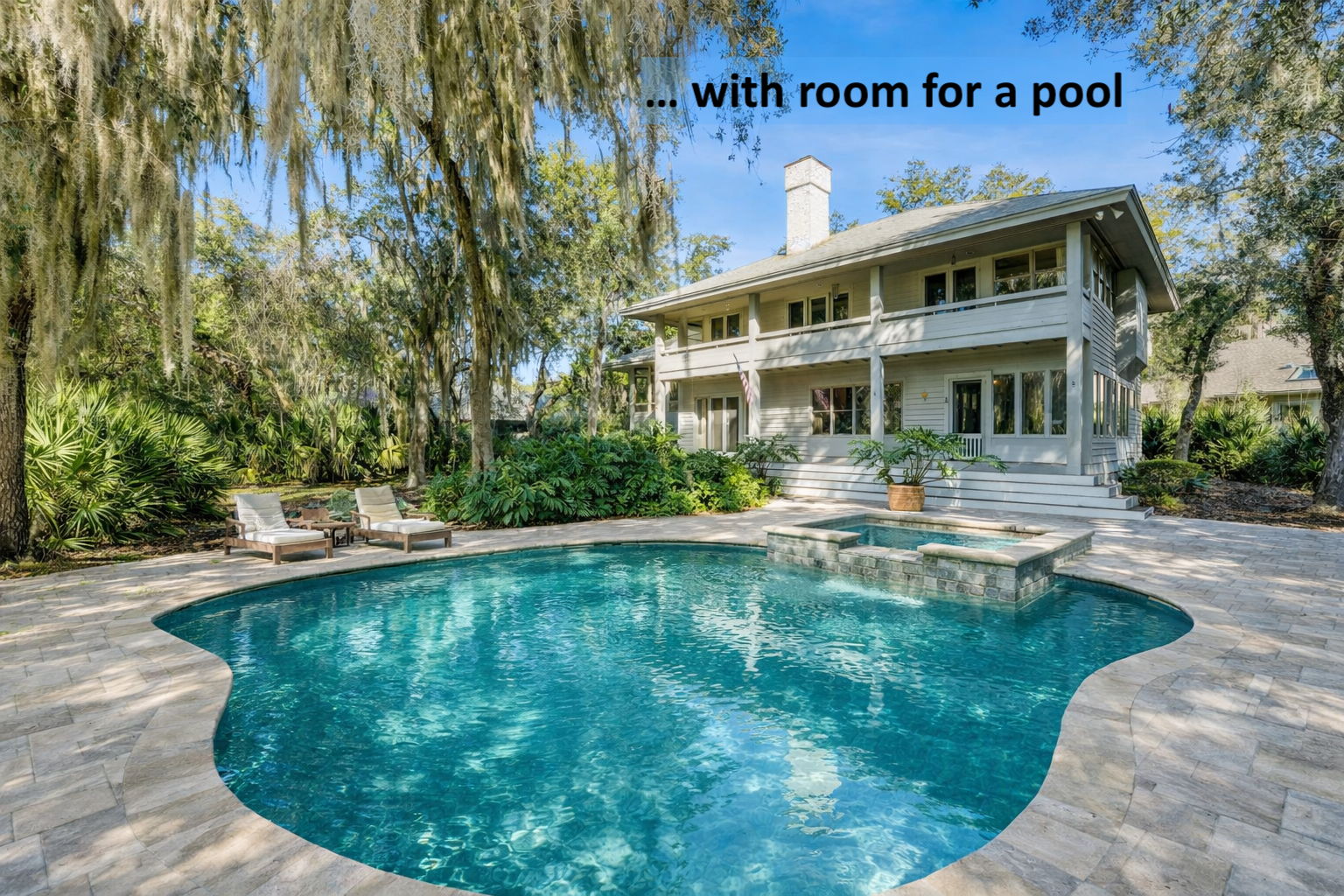 ... and the generous .30 acre lot size easily accommodates a pool.