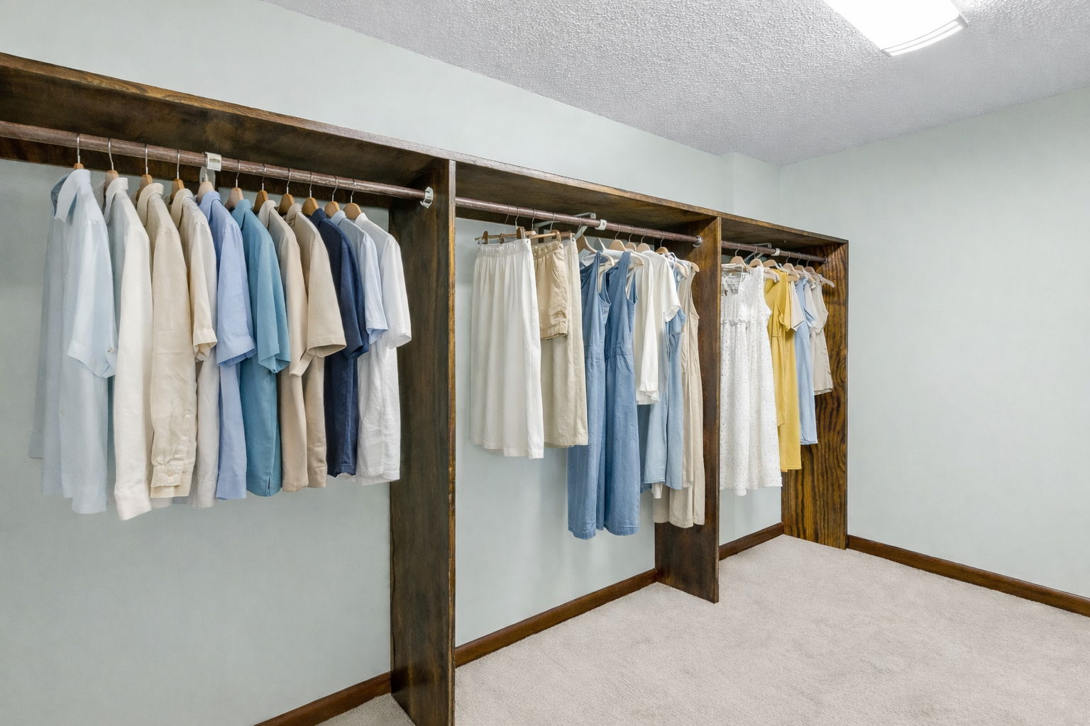 ... two connected walk-in closets offer substantial hanging space