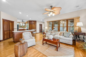 ... that seamlessly matches the kitchen cabinetry, creating a warm and cohesive living environment.