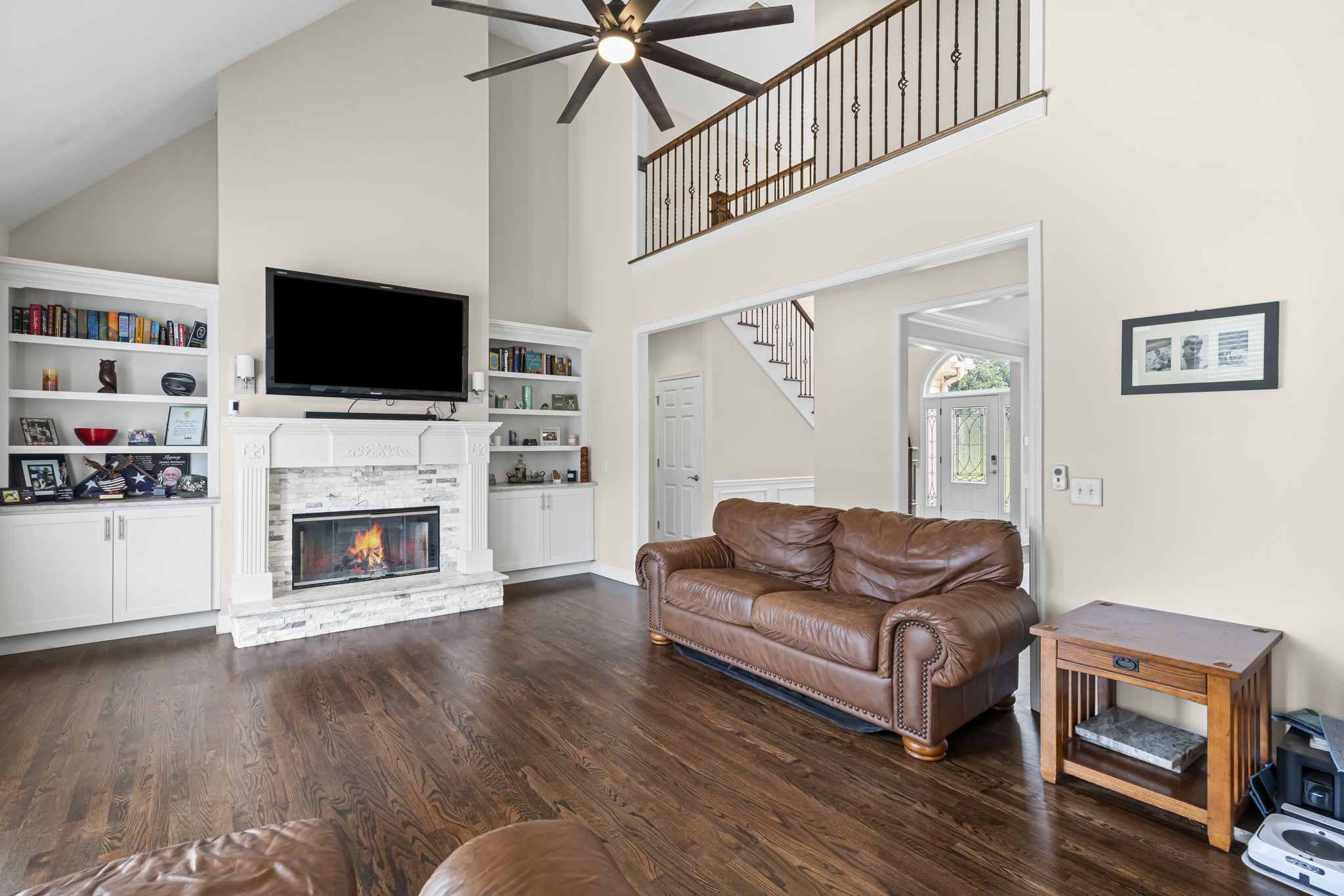 Custom Fireplace and Bookshelves