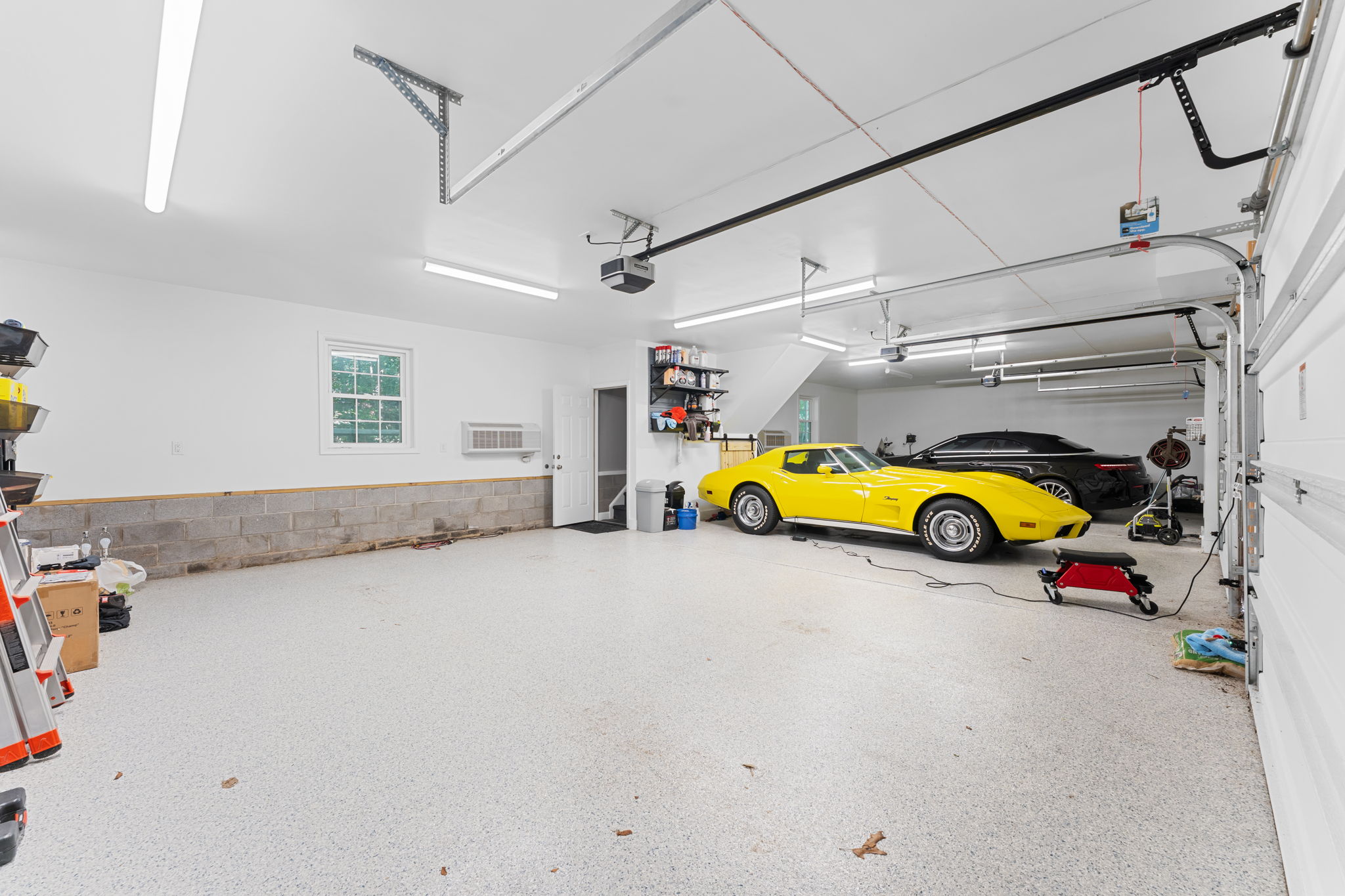 Three Car Garage in Addition with Car Wash Bay