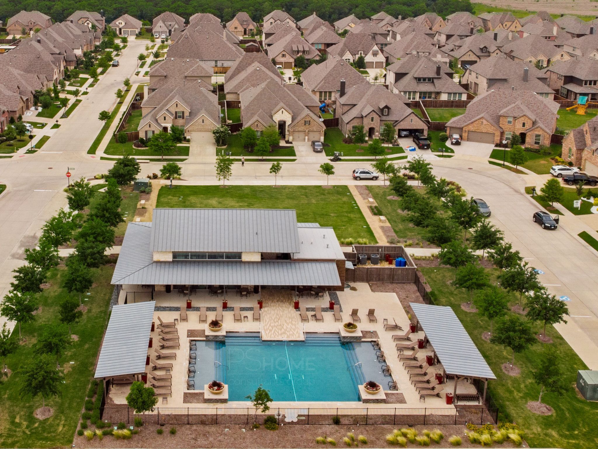 One of two community pools fitness centers