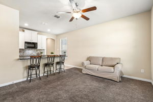 Living room and kitchenette for the separate mother-in-law apartment