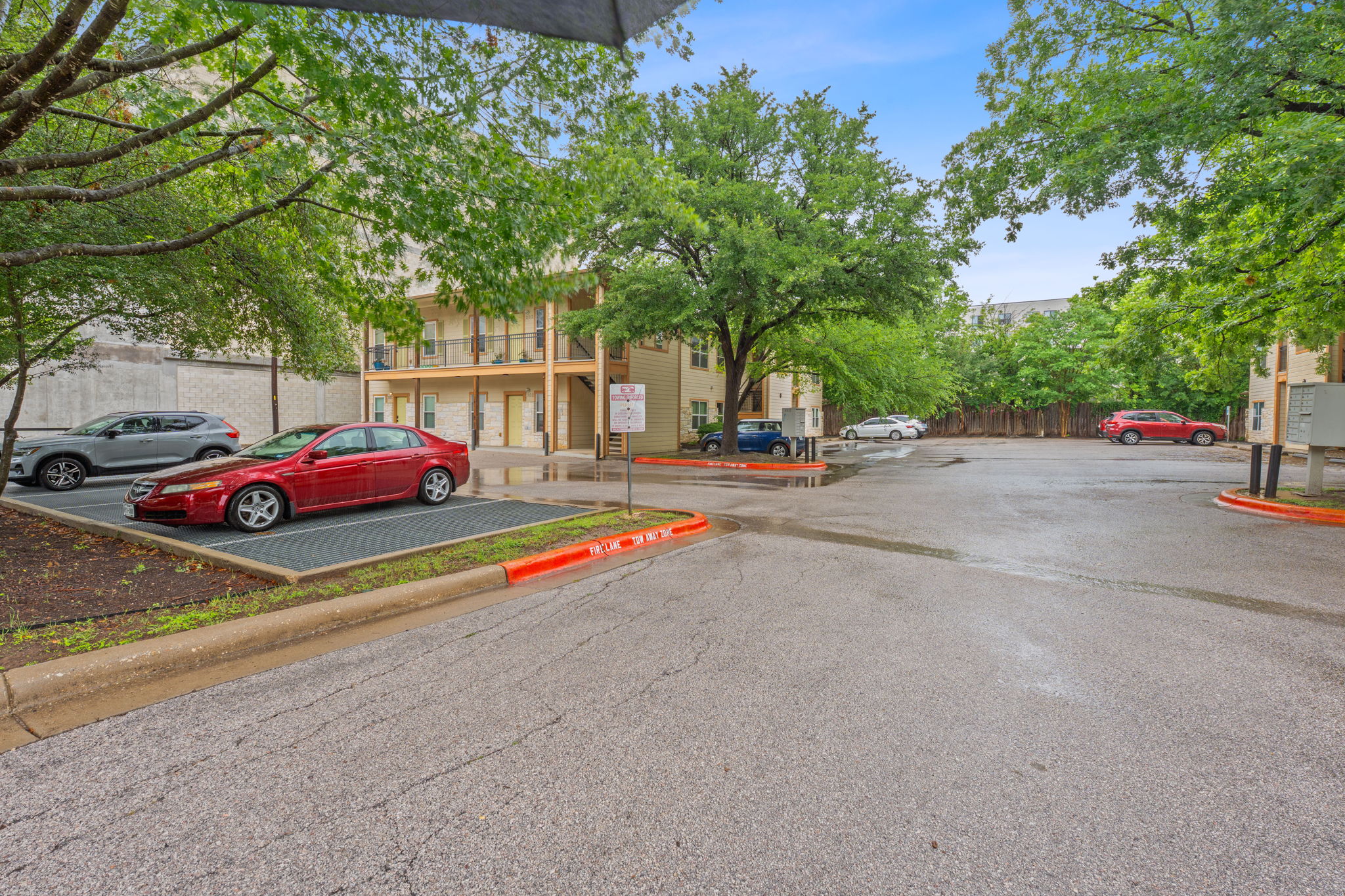 The unit comes with one parking place (they are not specifically assigned).