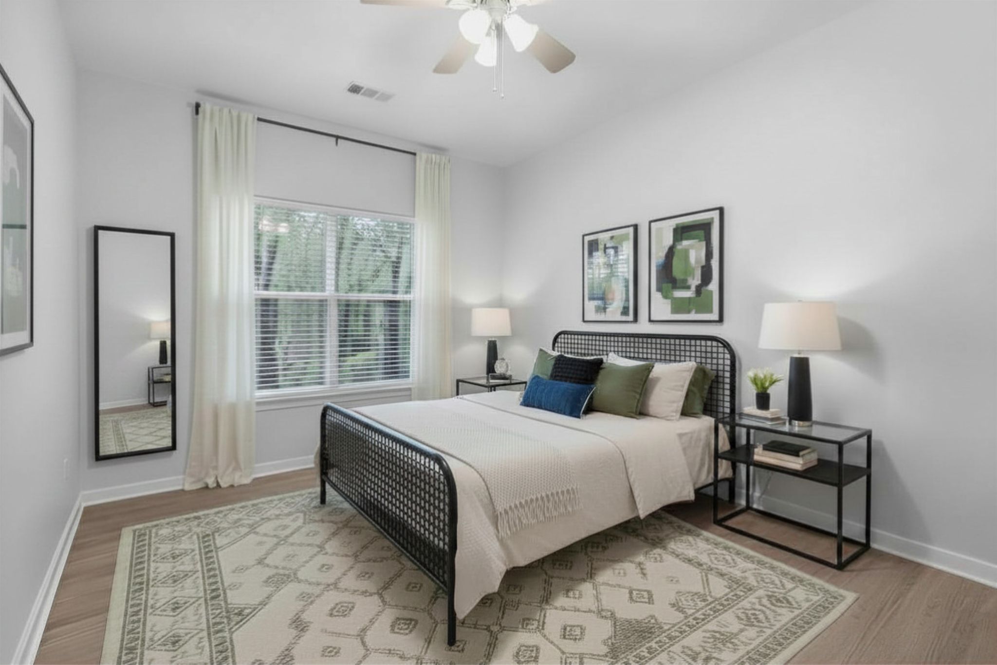 Virtually staged Bedroom 1