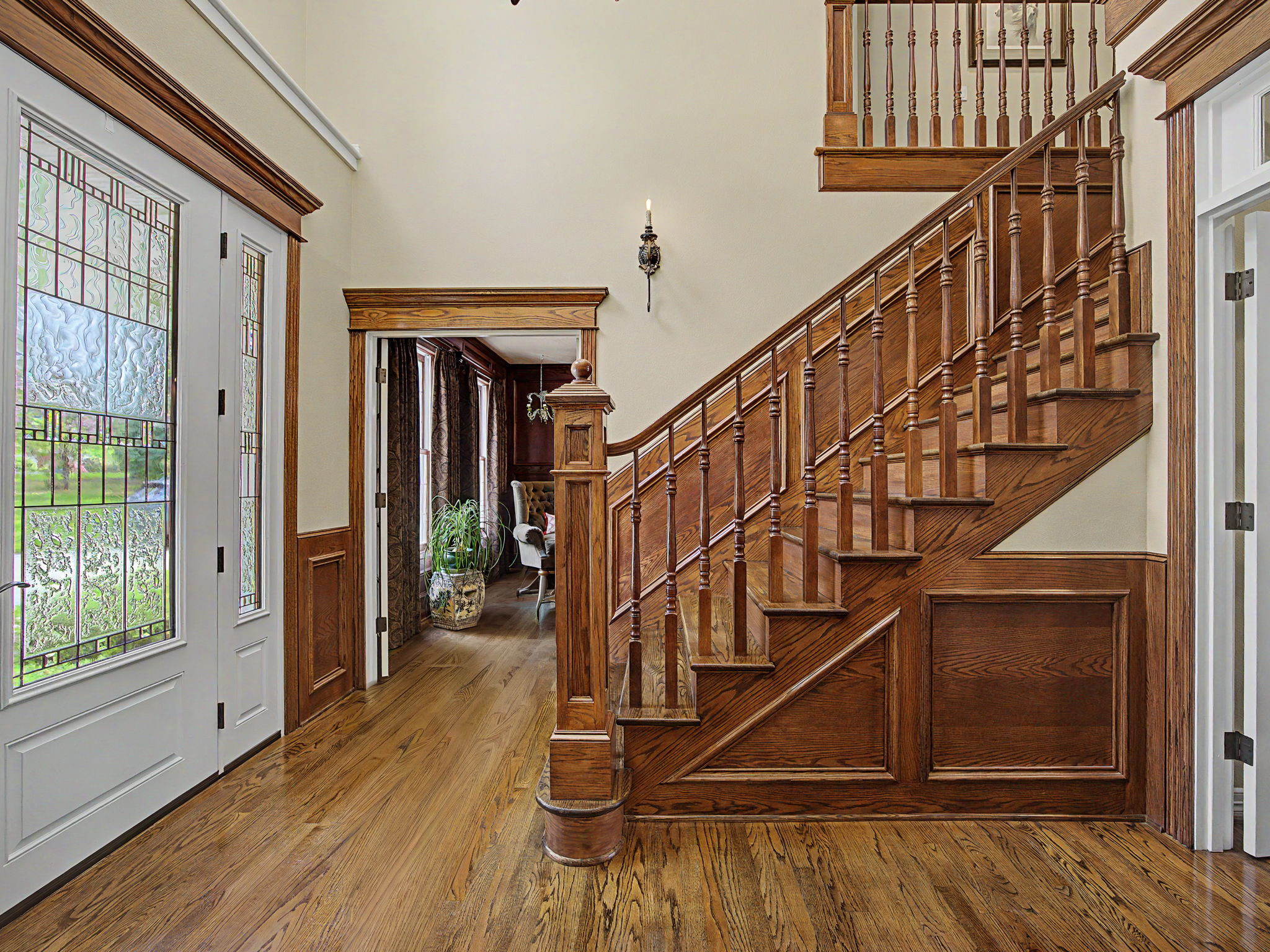 Custom cherrywood staircase going to Upper floor