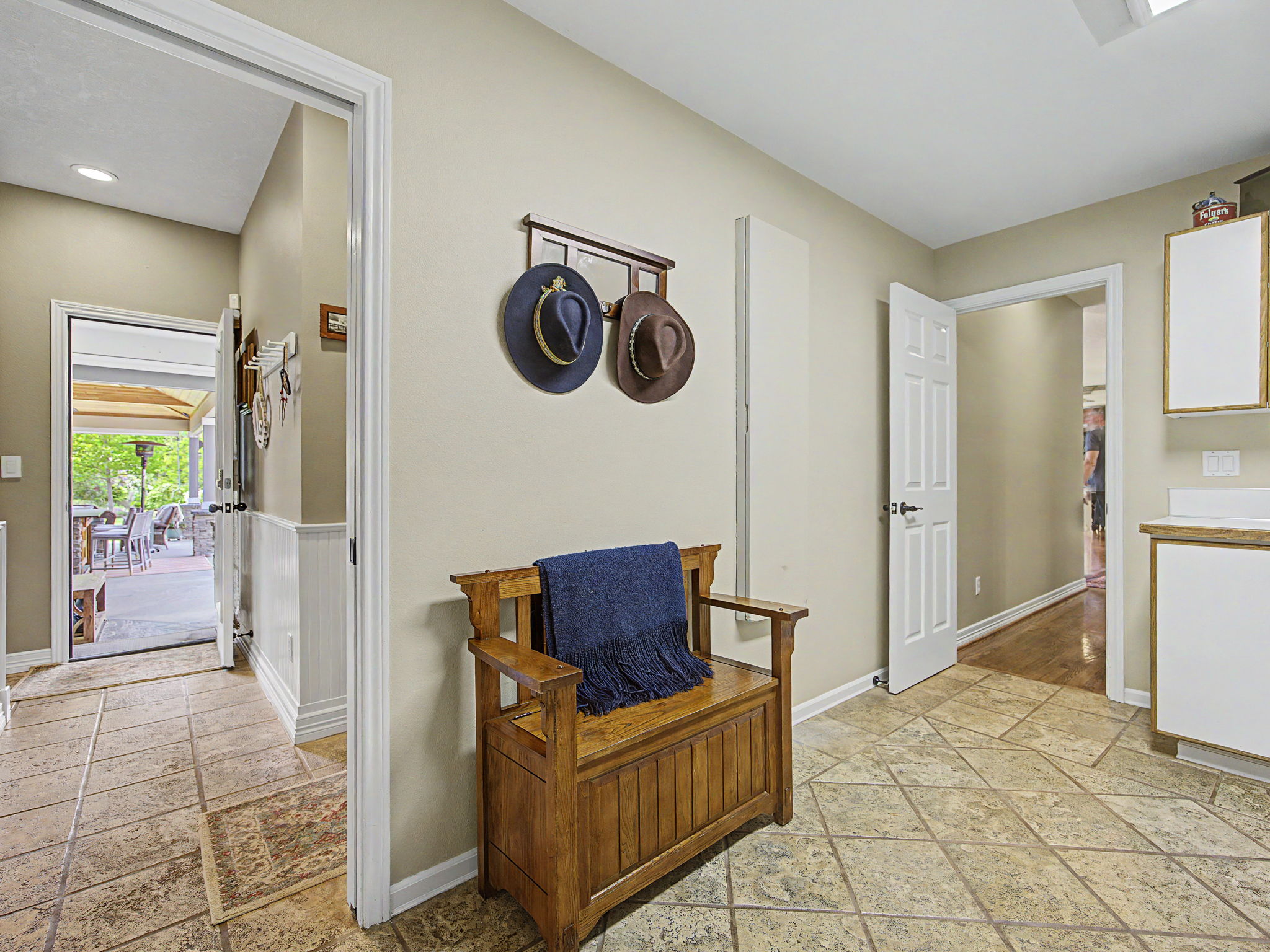 Large laundry off of Garage with access to back yard