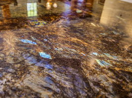 Fabulous Laboradite Stone slab counters!