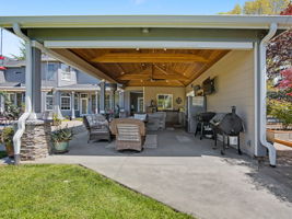 Covered Kitchen Gazebo - Roll down sun shades!