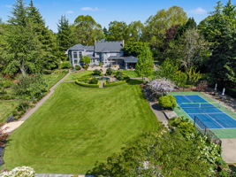 Aerial view of back yard