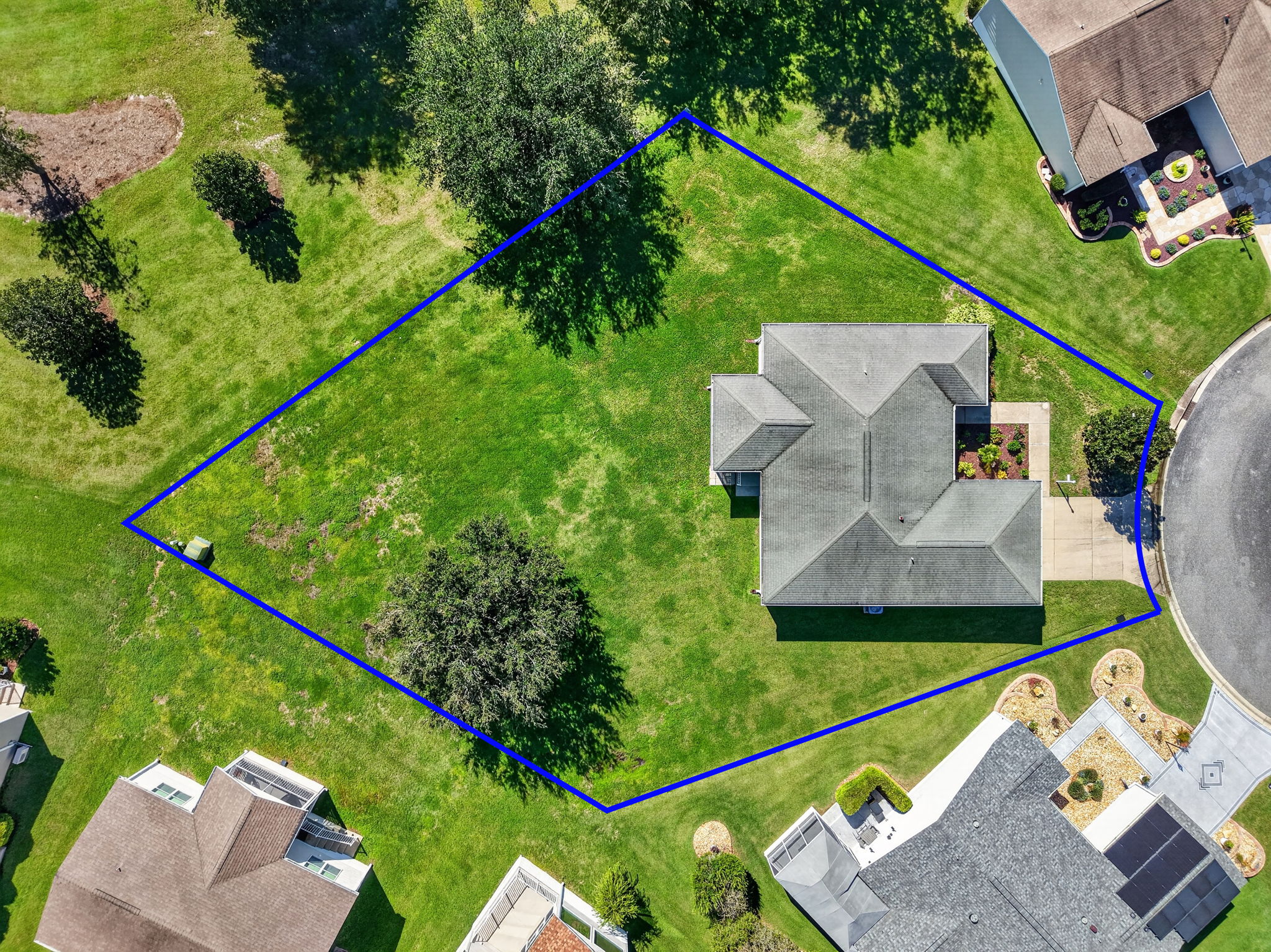 Arial View with Property Lines