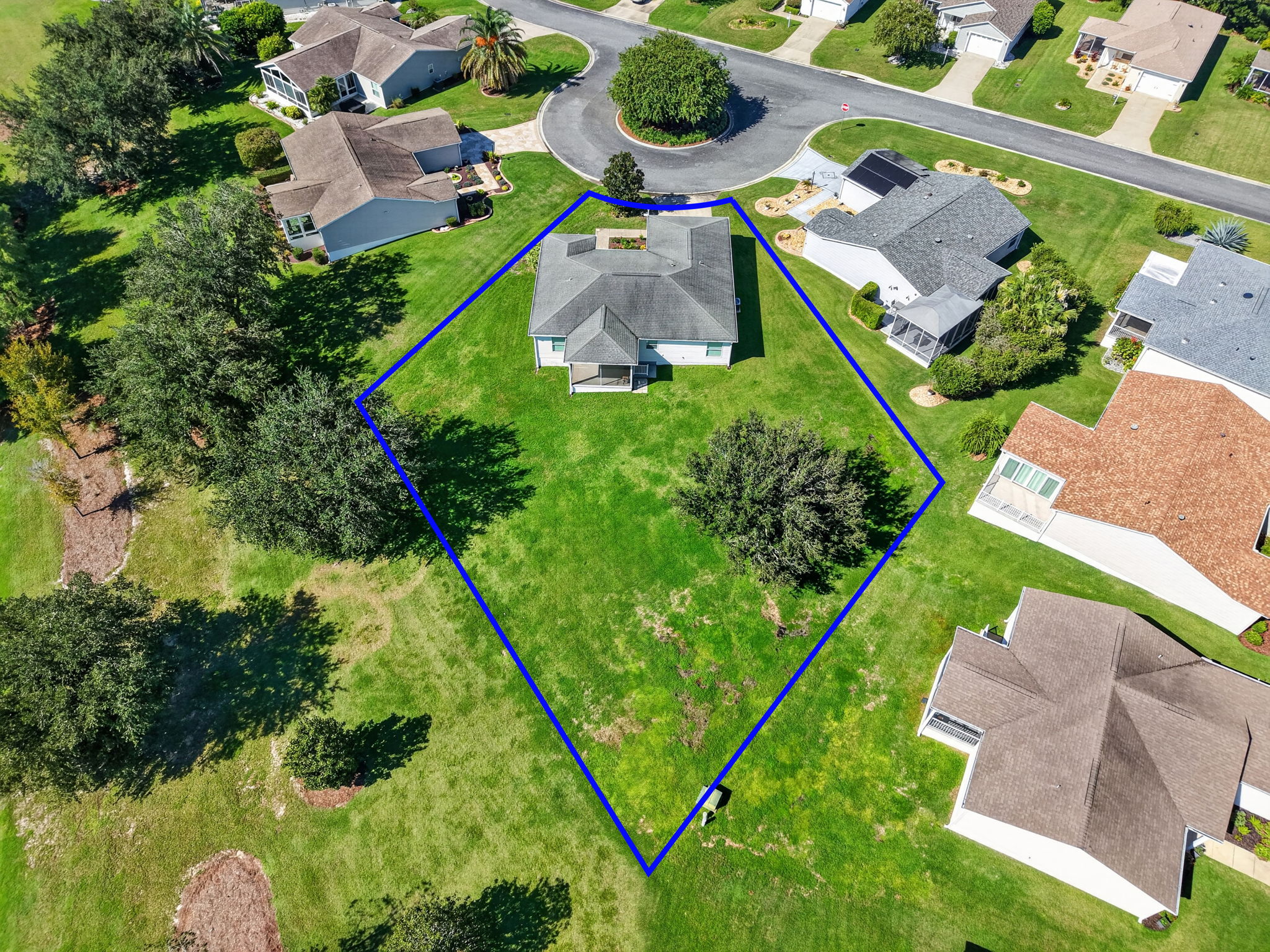 Arial View with Property Lines