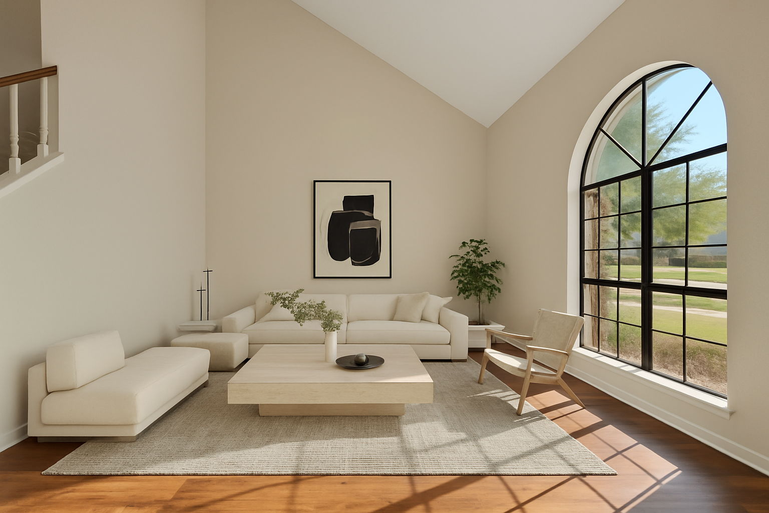 Virtually Staged Formal Sitting Room with Lots of Natural Light