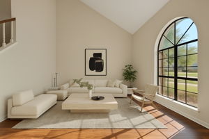 Virtually Staged Formal Sitting Room with Lots of Natural Light