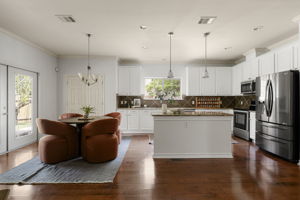 Kitchen/Breakfast Area + french doors to covered porch