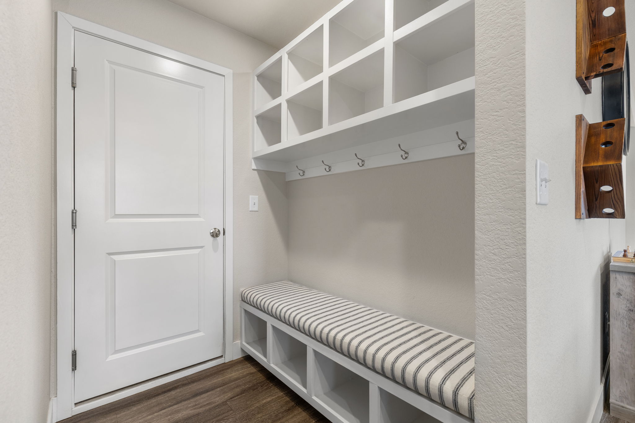 Thoughtfully Designed Mudroom at Garage Entry