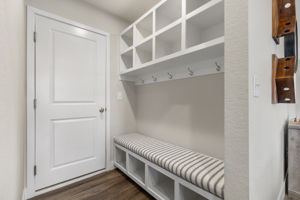 Thoughtfully Designed Mudroom at Garage Entry