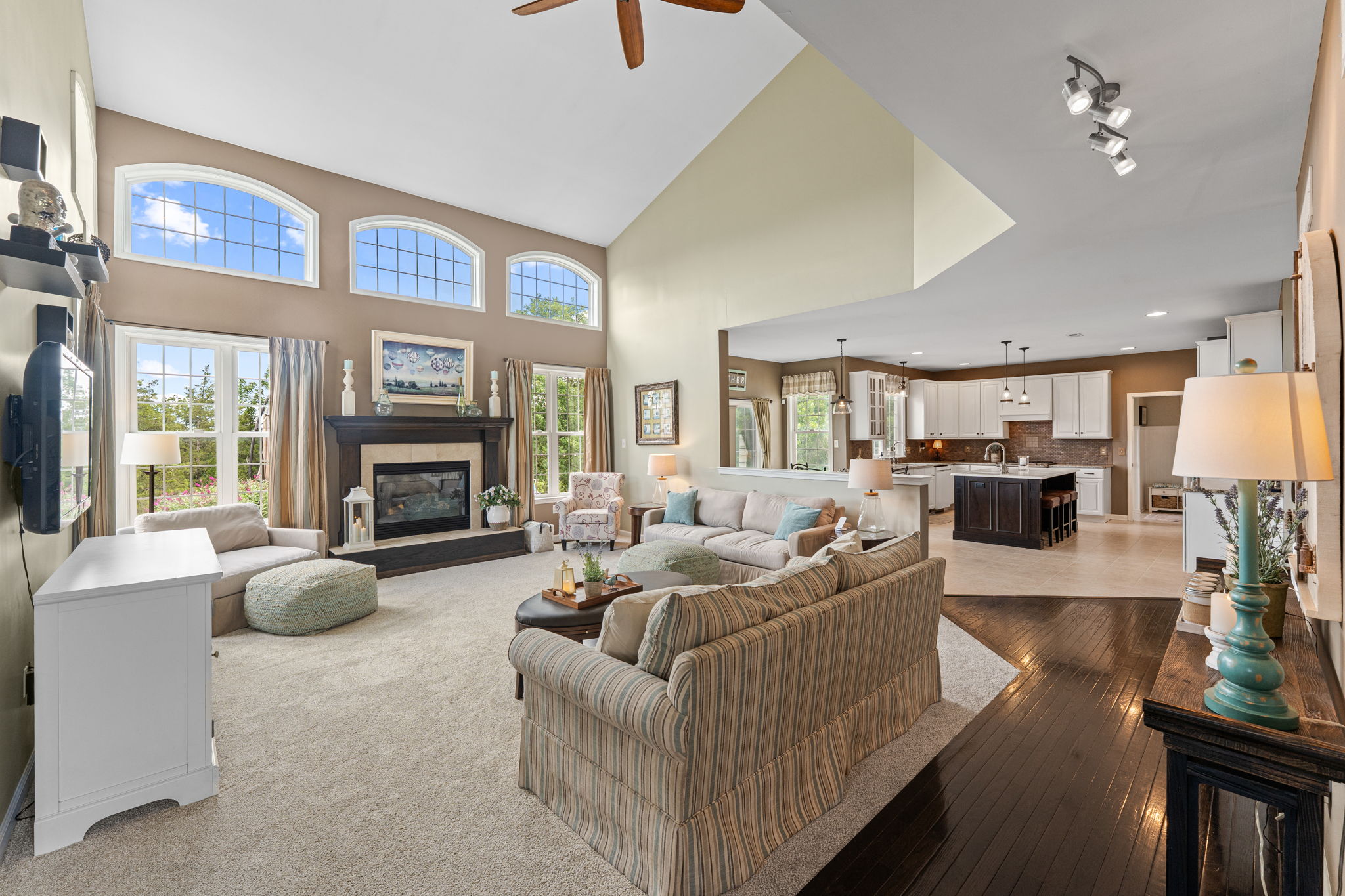 Open Family Room and Gourmet Kitchen
