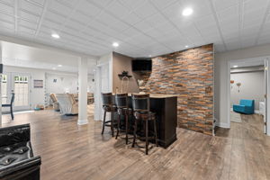 Bar Area with Stone Accent Wall