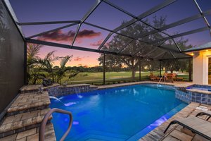 Pool twilight with Championship Golf Course View