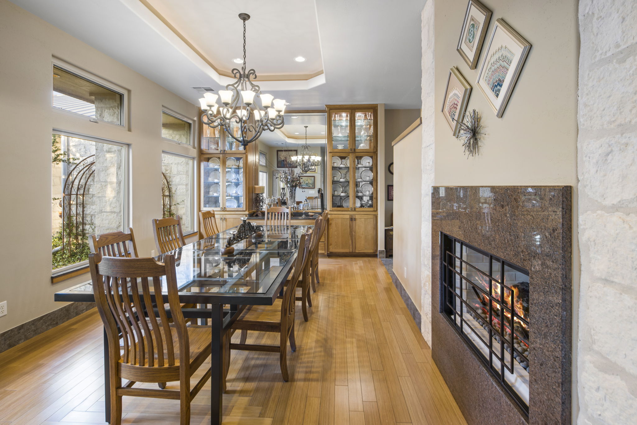 Formal Dinning with built inns and fire place