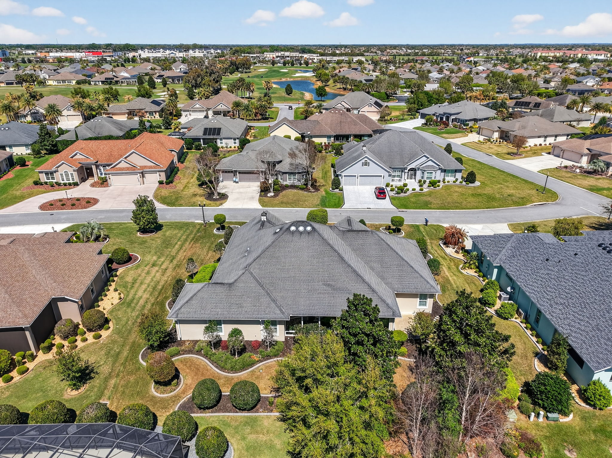 Aerial Rear Elevation with Privacy Landscaping