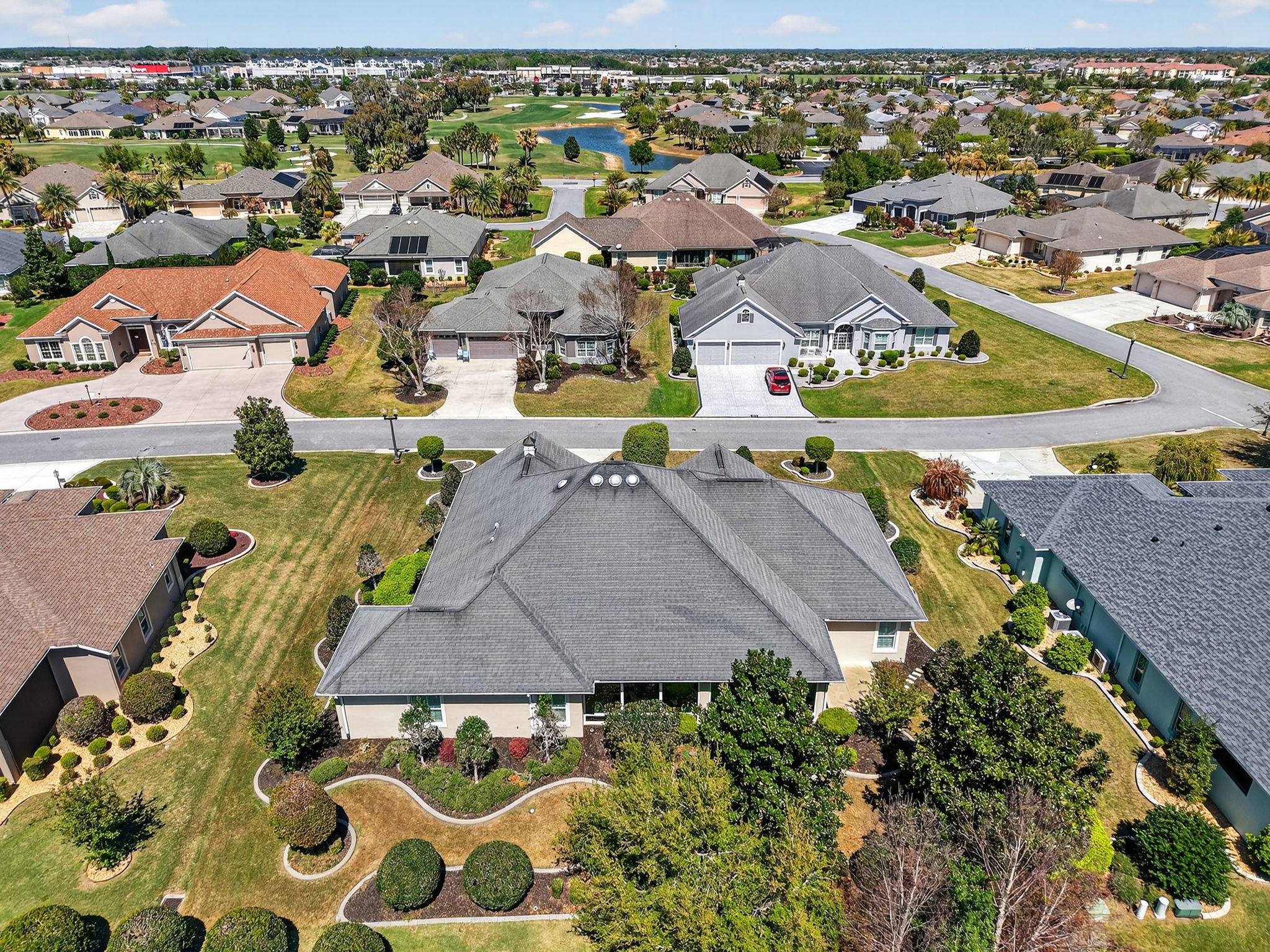 Aerial Rear Elevation with Privacy Landscaping