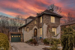 Evening view of home front exterior