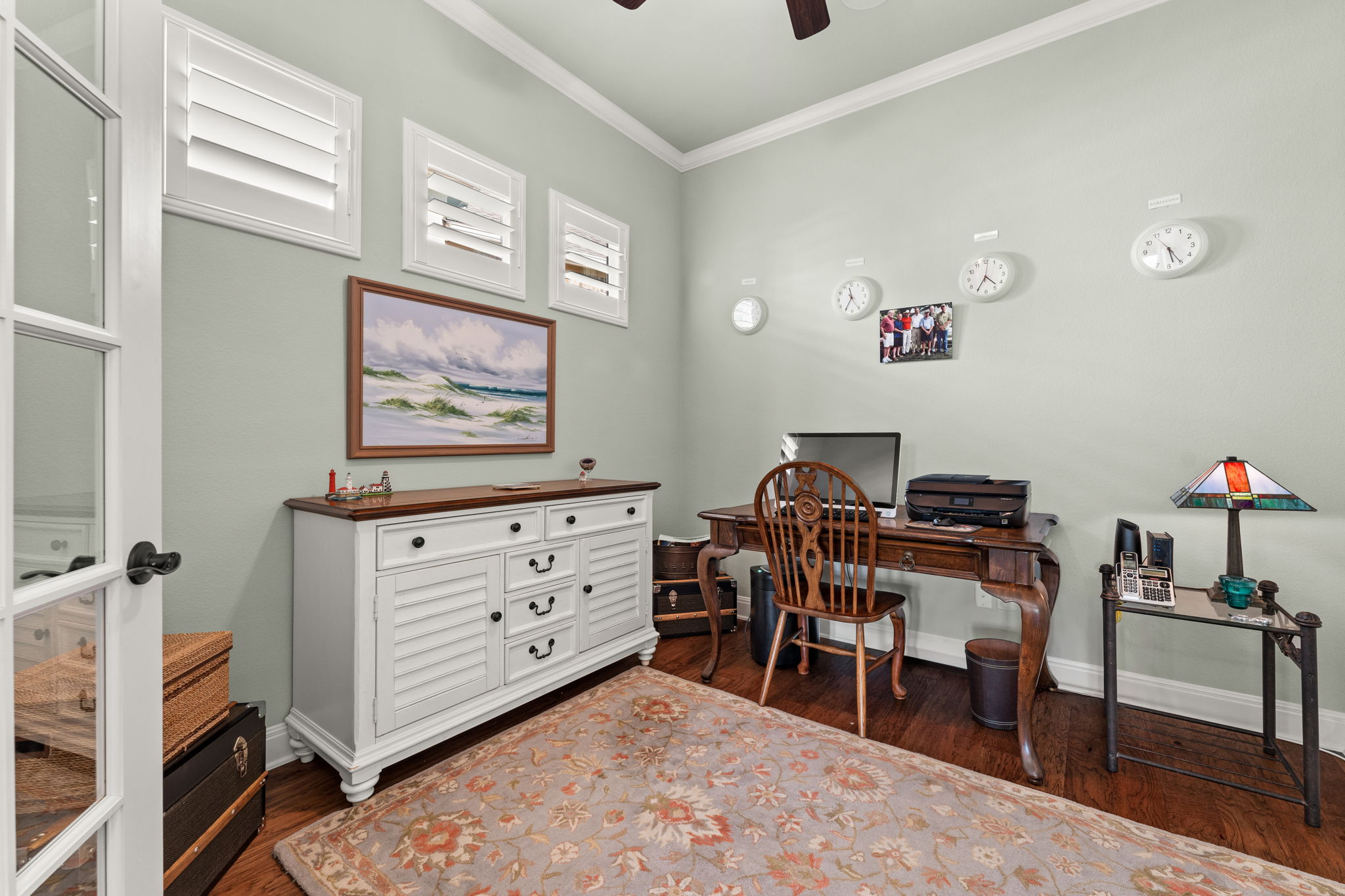 Office w/ glass french doors