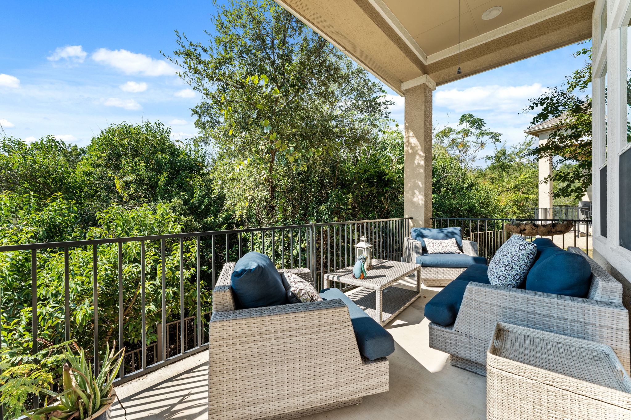 Patio overlooks a Preserve