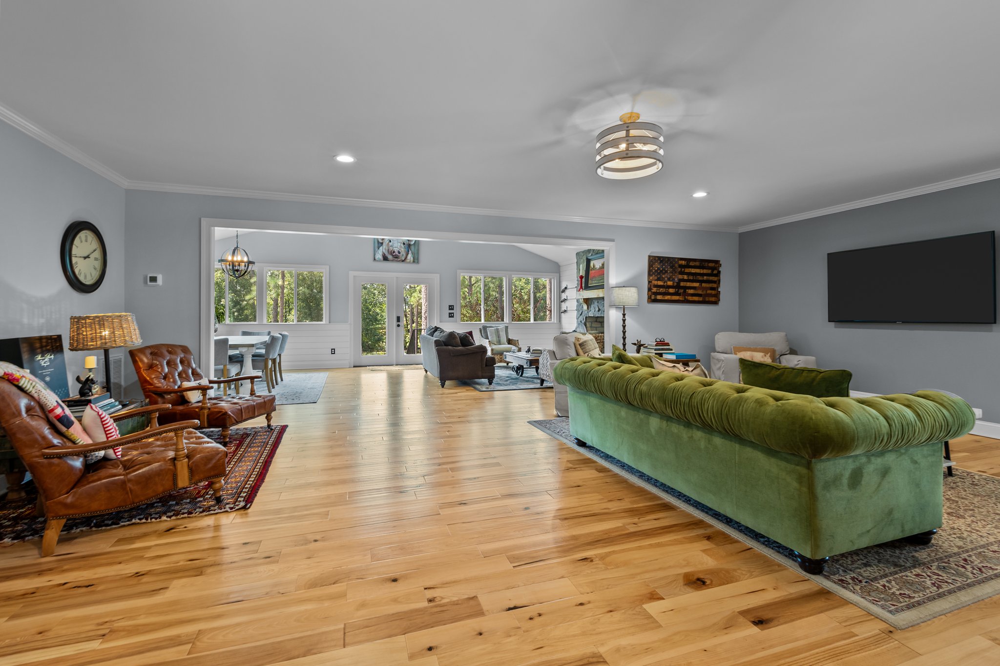 Guest house living room area towards dining area