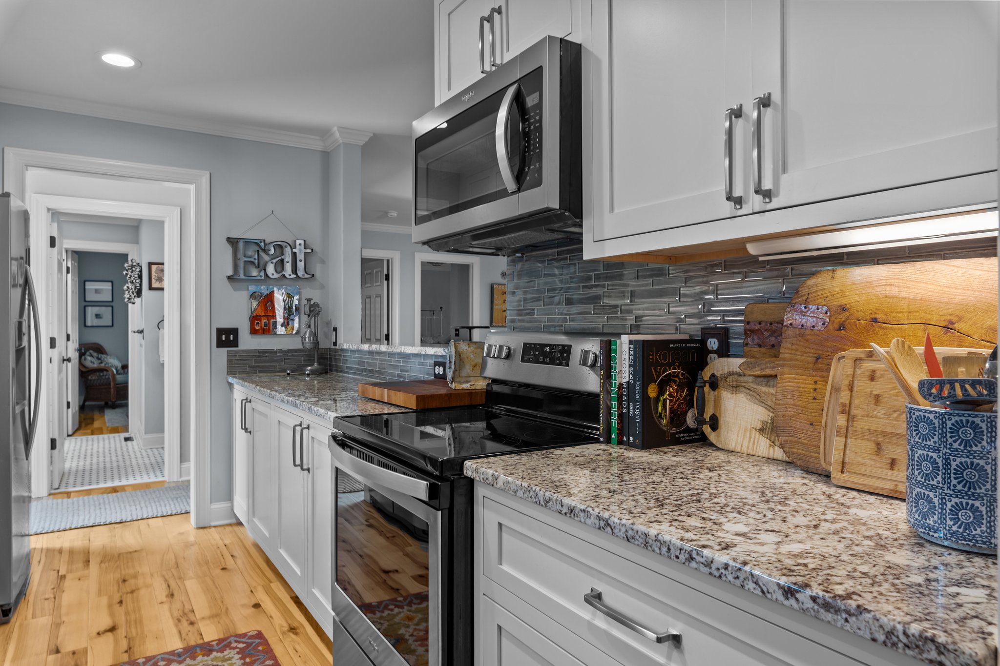 Guest house kitchen with laundry