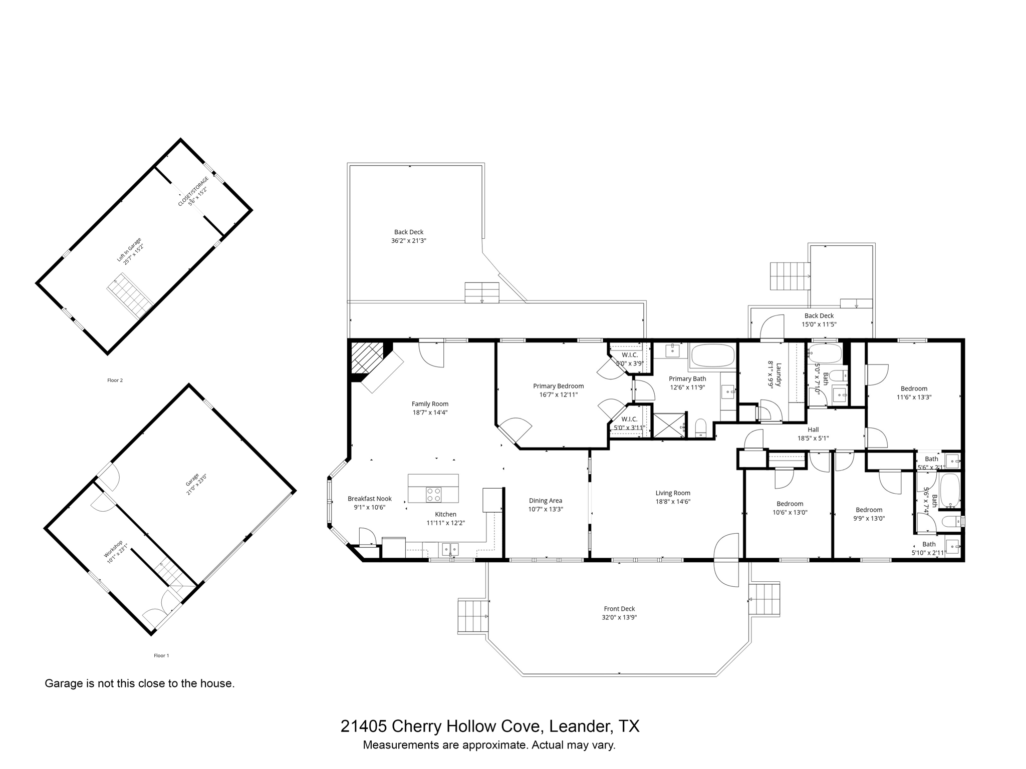 House and Garage Closer than actually is