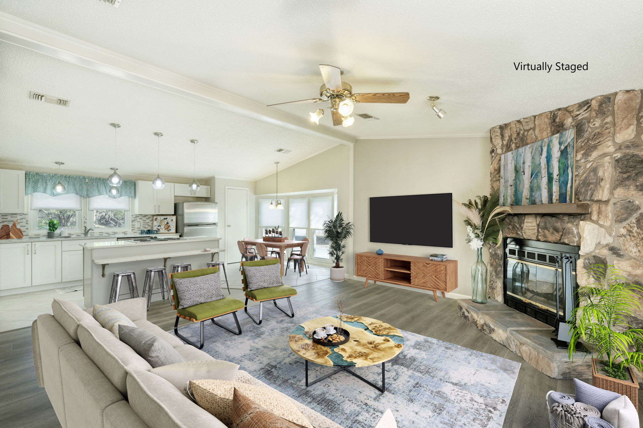 Family Room Virtually Staged